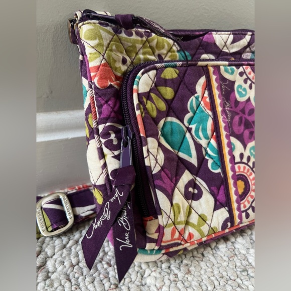 Vera Bradley “Plum Crazy” Women's Shoulder Bag Crossbody, Purple Magenta Floral - Picture 4 of 9